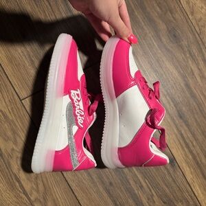 Barbie Pink and White Light up Sneakers